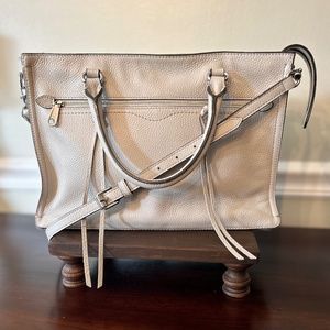 DISCOUNTED!!! REBECCA MINKOFF Regan Crossbody Satchel Pale Grey Pebbled Leather